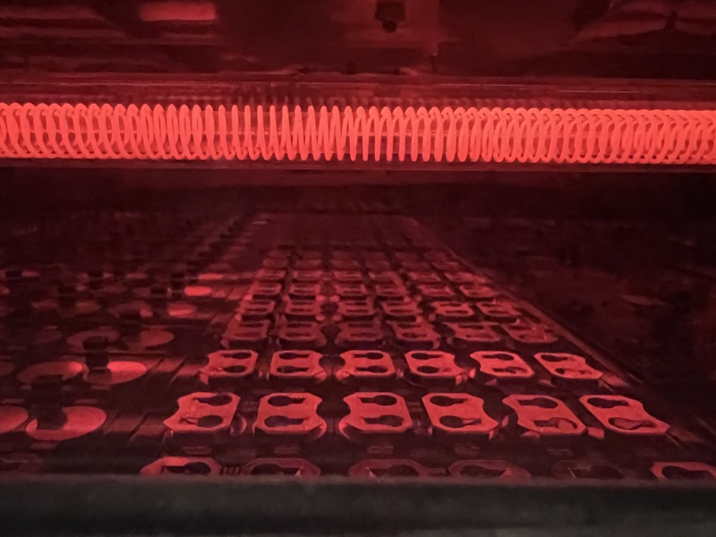 Naxca circuit boards passing through the reflow oven